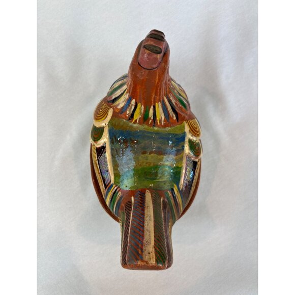 Vintage Hand-Painted Mexican Folk Art Ceramic Hen Covered Dish Tlaquepaque Oaxac - Picture 7 of 11